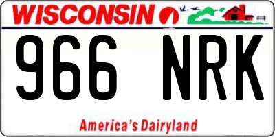 WI license plate 966NRK