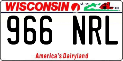 WI license plate 966NRL