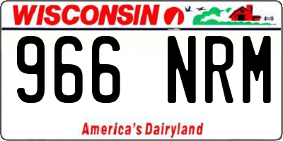 WI license plate 966NRM