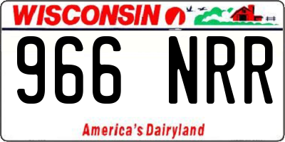 WI license plate 966NRR