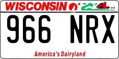 WI license plate 966NRX