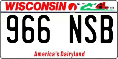 WI license plate 966NSB