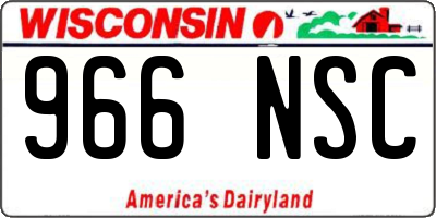 WI license plate 966NSC