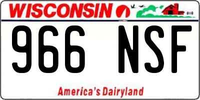 WI license plate 966NSF