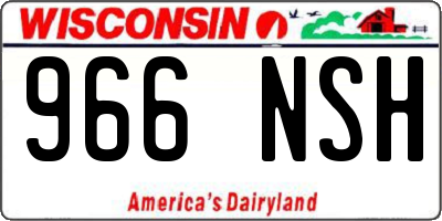 WI license plate 966NSH