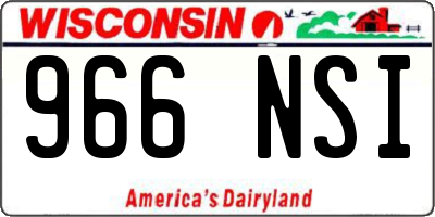 WI license plate 966NSI