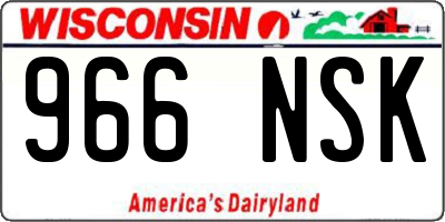 WI license plate 966NSK
