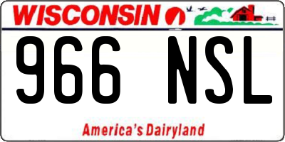 WI license plate 966NSL