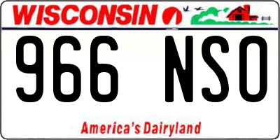 WI license plate 966NSO