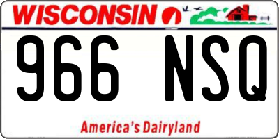 WI license plate 966NSQ