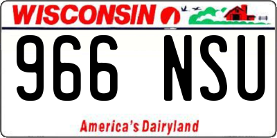 WI license plate 966NSU