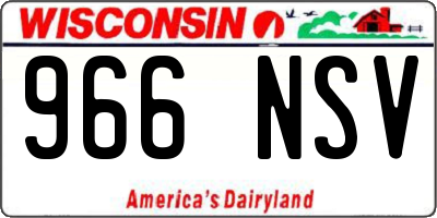 WI license plate 966NSV