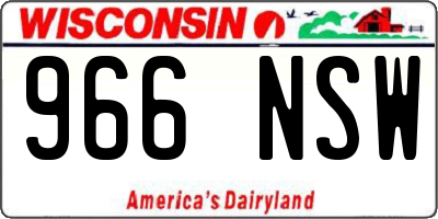 WI license plate 966NSW