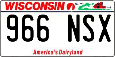 WI license plate 966NSX