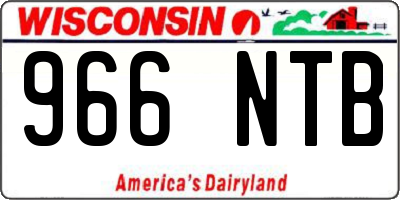 WI license plate 966NTB