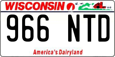 WI license plate 966NTD