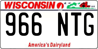 WI license plate 966NTG
