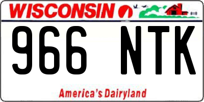 WI license plate 966NTK