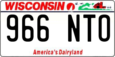 WI license plate 966NTO