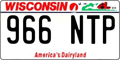 WI license plate 966NTP