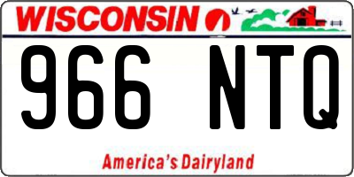 WI license plate 966NTQ