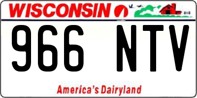 WI license plate 966NTV