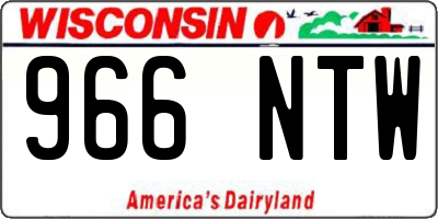 WI license plate 966NTW