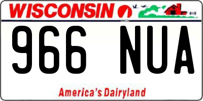 WI license plate 966NUA