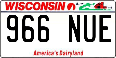 WI license plate 966NUE