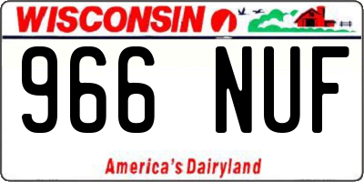 WI license plate 966NUF