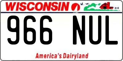 WI license plate 966NUL