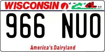 WI license plate 966NUO
