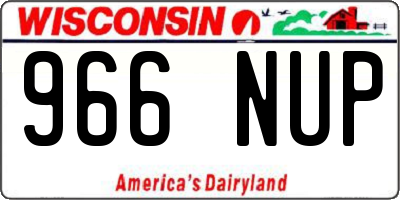 WI license plate 966NUP