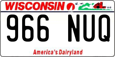 WI license plate 966NUQ