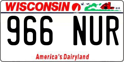 WI license plate 966NUR