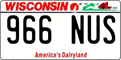 WI license plate 966NUS