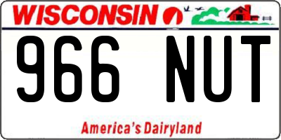 WI license plate 966NUT