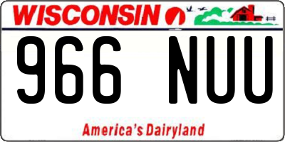 WI license plate 966NUU