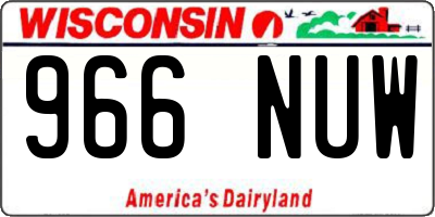 WI license plate 966NUW