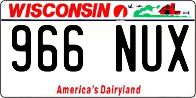 WI license plate 966NUX