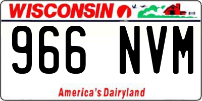 WI license plate 966NVM