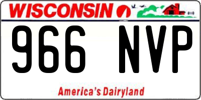 WI license plate 966NVP