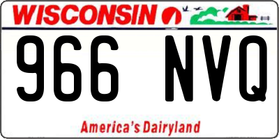 WI license plate 966NVQ