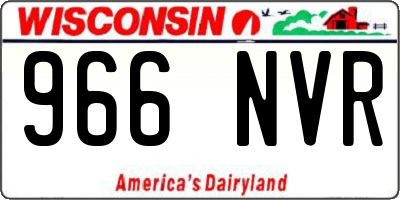 WI license plate 966NVR