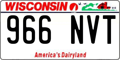 WI license plate 966NVT
