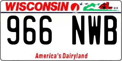 WI license plate 966NWB