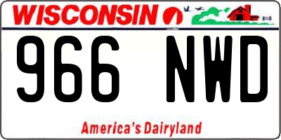 WI license plate 966NWD