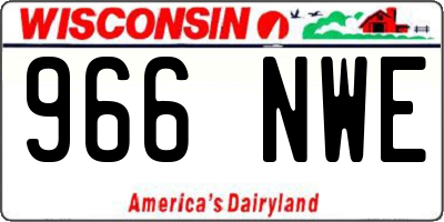 WI license plate 966NWE