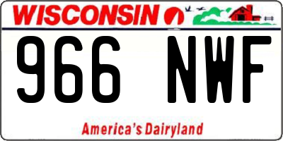 WI license plate 966NWF