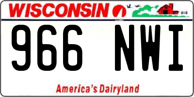 WI license plate 966NWI